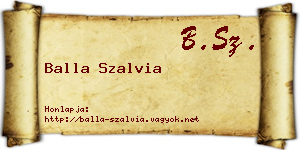 Balla Szalvia névjegykártya